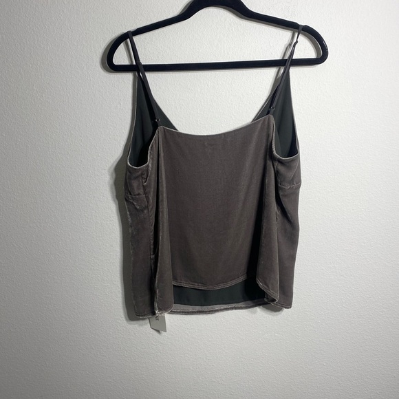 L'AGENCE Gray Cami, Velvet Camisole,  V Neck Tank Top M - Picture 9 of 9